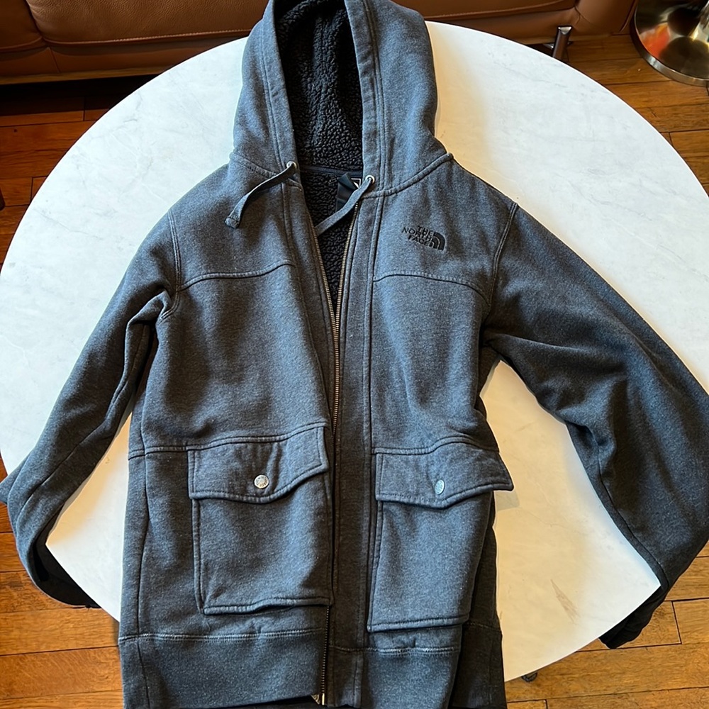 Mens The North Face shearling lined zip up hoodie size small